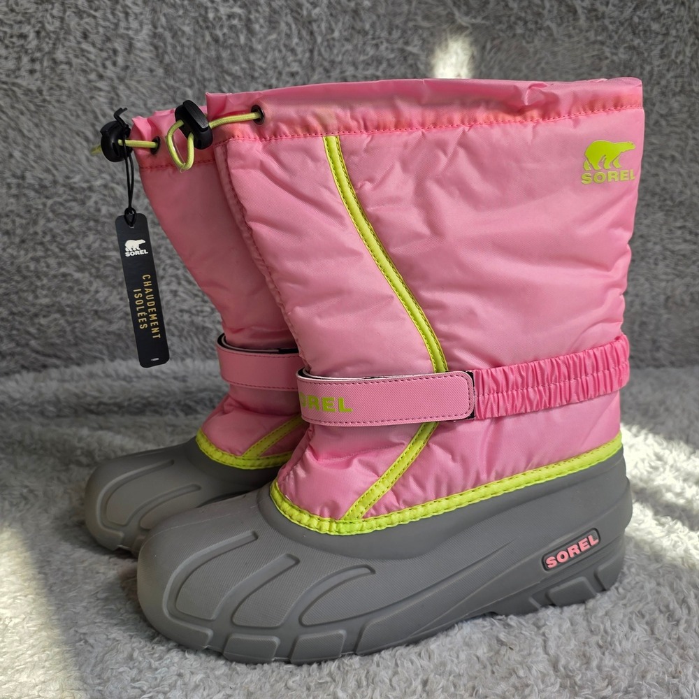 Sorel Pink Insulated Waterproof Winter Deep Snow Boots Felt Lined EU 39 US 7 NEW